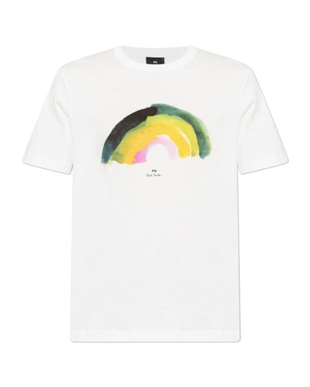 Paul Smith White Ps Paul Smith Watercolour Arch Print T-Shirt for men