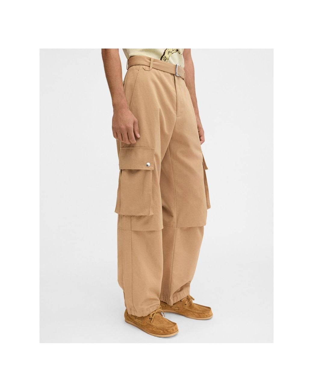 Jacquemus Natural Belted Wide-Leg Cargo Pants for men
