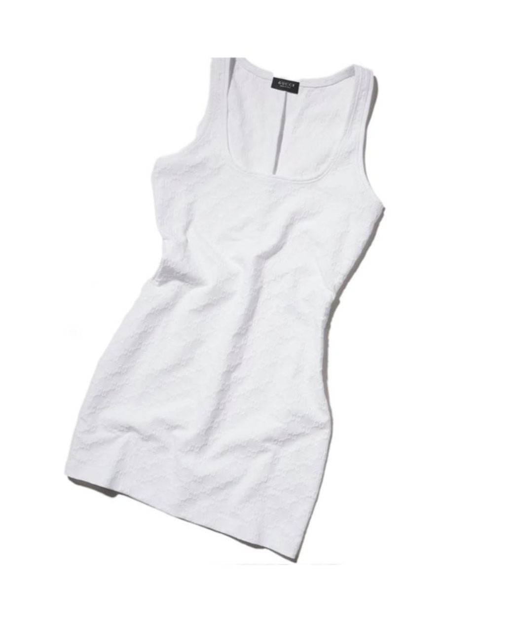 Gucci White Gg Jersey Jacquard Dress
