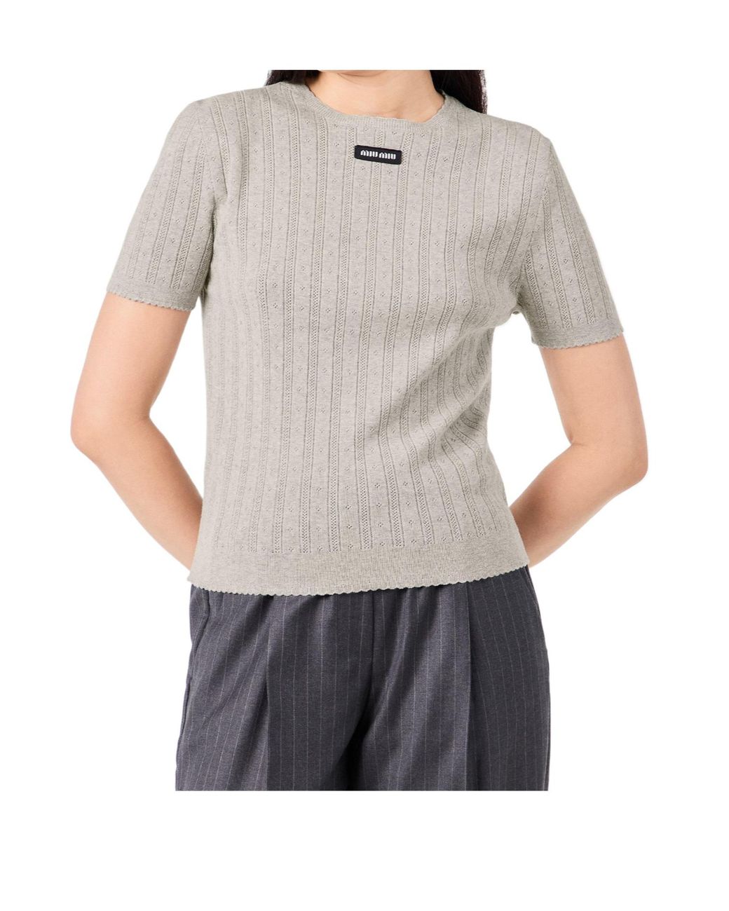 Miu Miu White Versatile Short-Sleeved Shirts