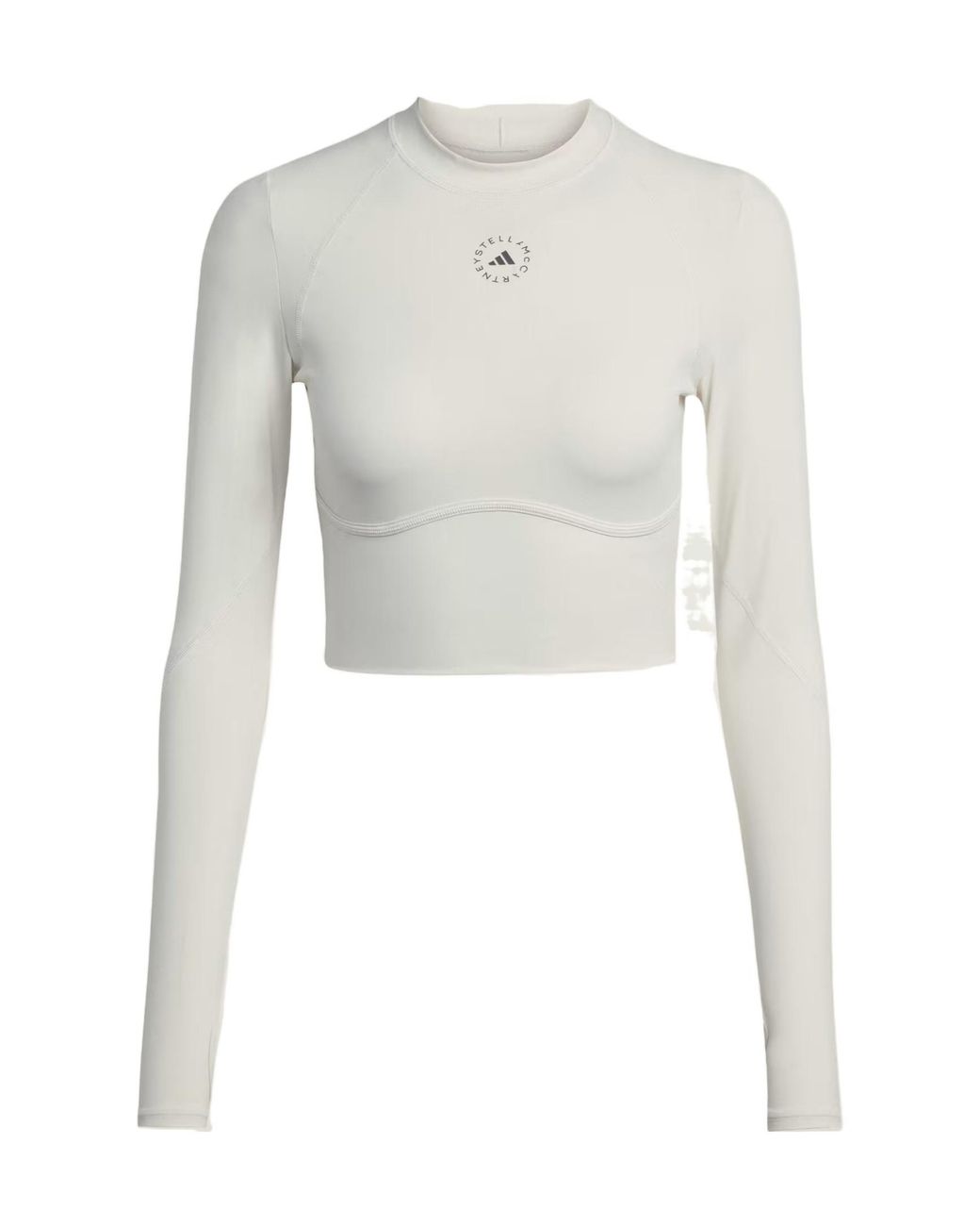 Adidas By Stella McCartney White Training Longsleeve Cropped Top