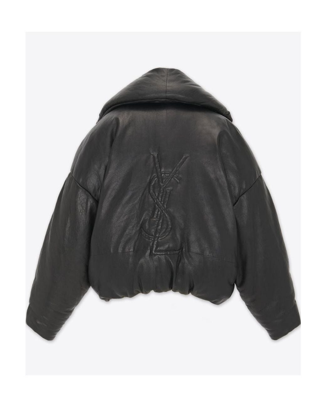 Saint Laurent Black Cassandre Puffer Jacket