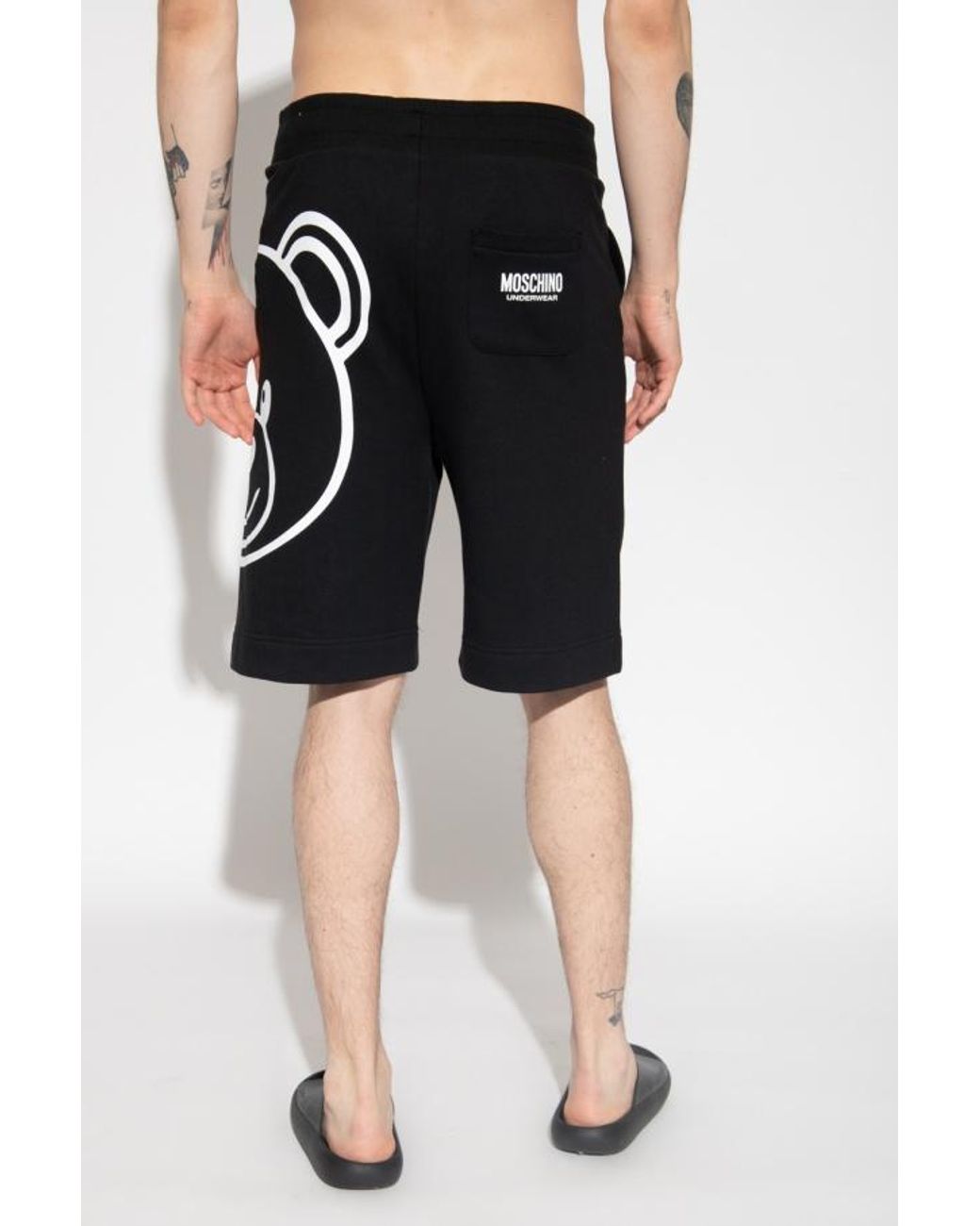 Moschino Black Logo Detail Shorts for men