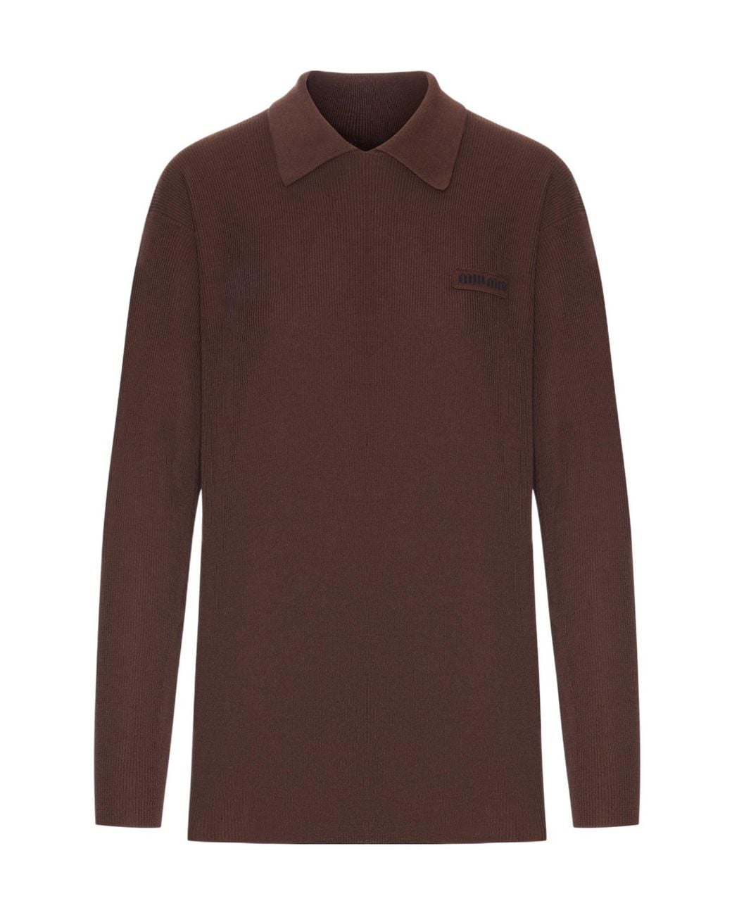Miu Miu Brown Wool Polo Sweater