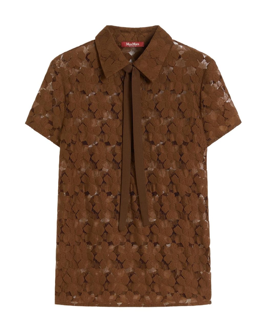 Max Mara Brown Studio Lace T-Shirt