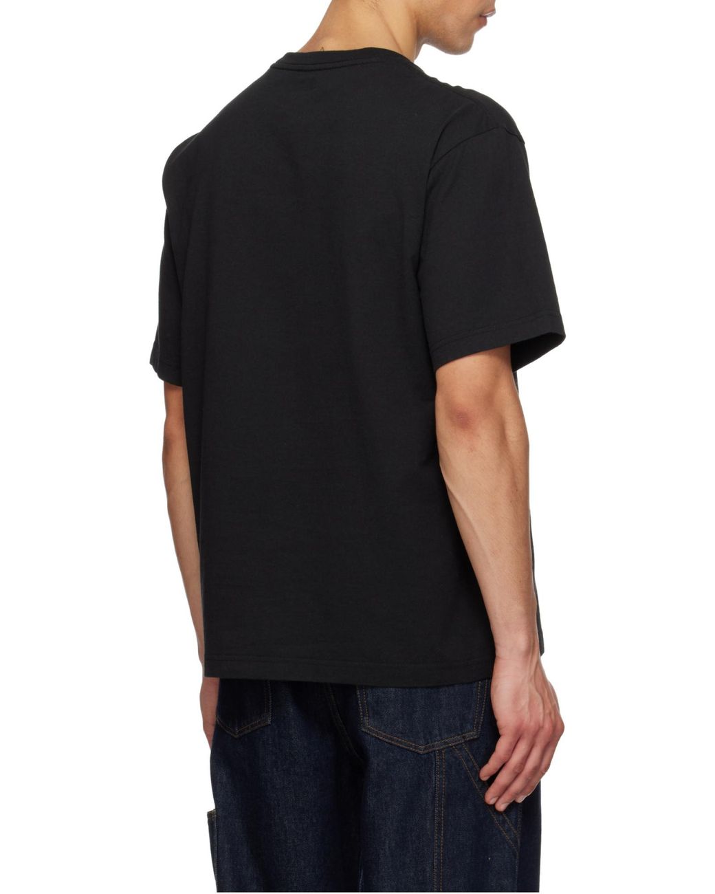 KENZO Black Oversized Cotton T-Shirt With Wild Tiger Embroidery for men