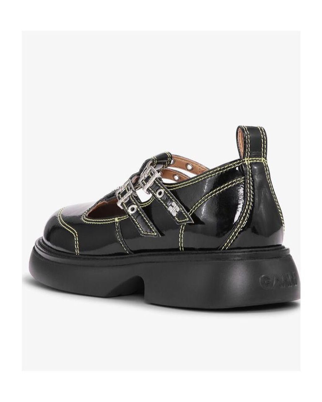 Ganni Black Loafers Shoes Made Of Eco Leather
