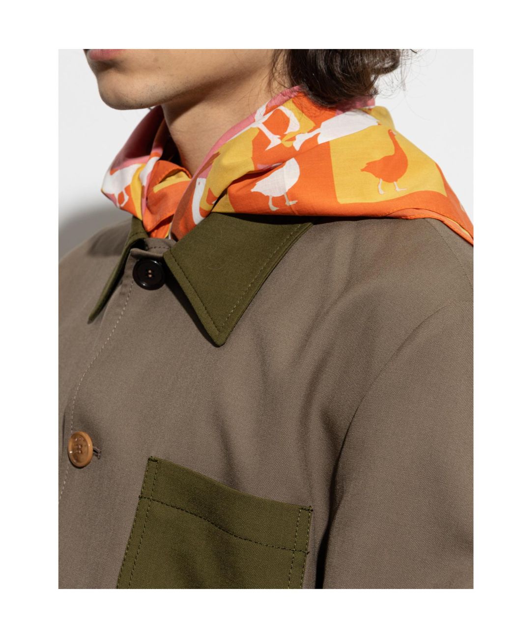 Moschino Orange Duck Print Scarf for men