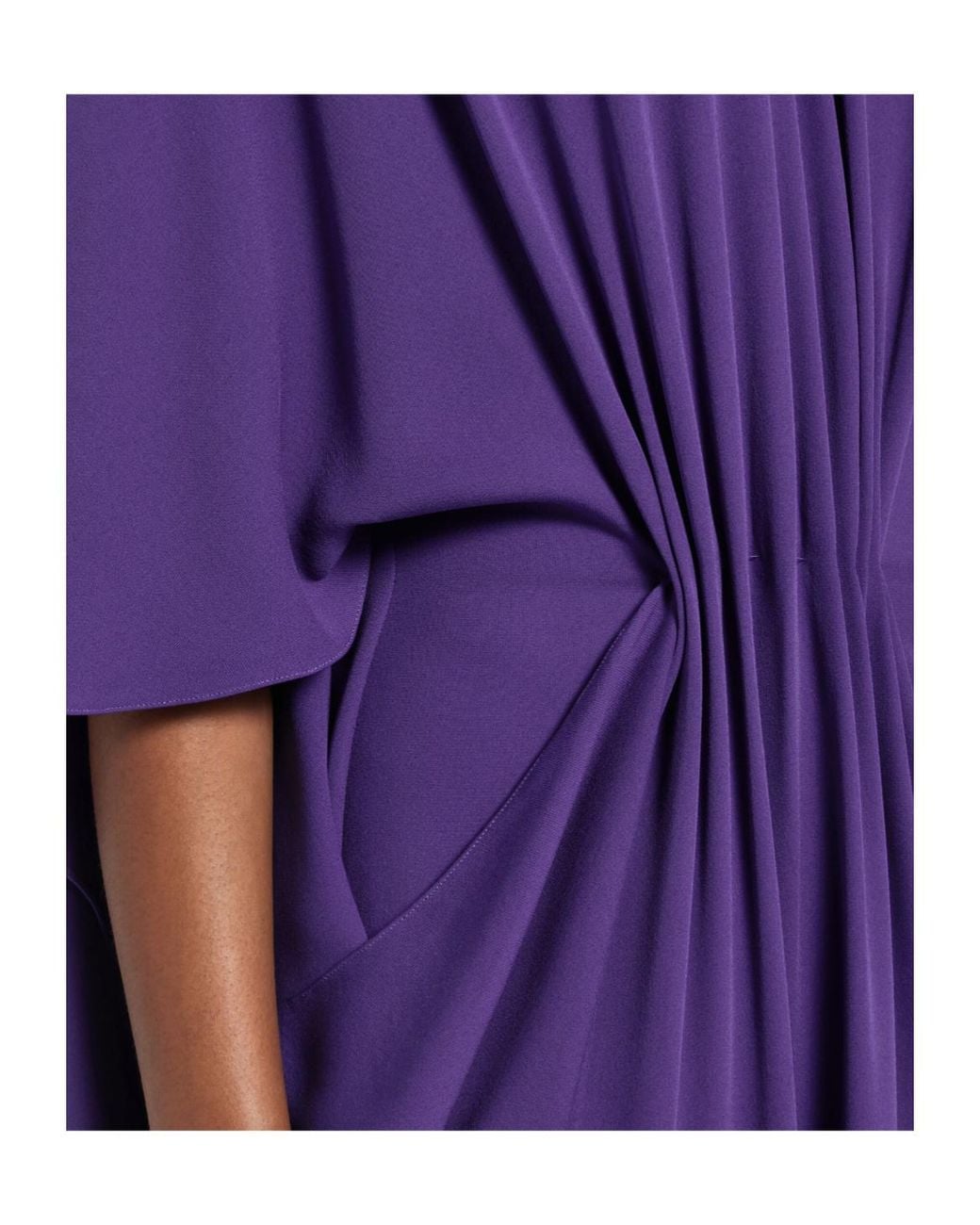 Balenciaga Purple Short Sleeves Draped Dress