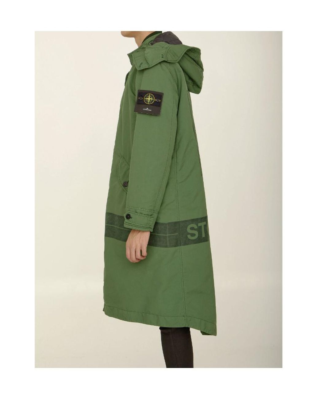Stone Island Green Logo Windbreaker for men