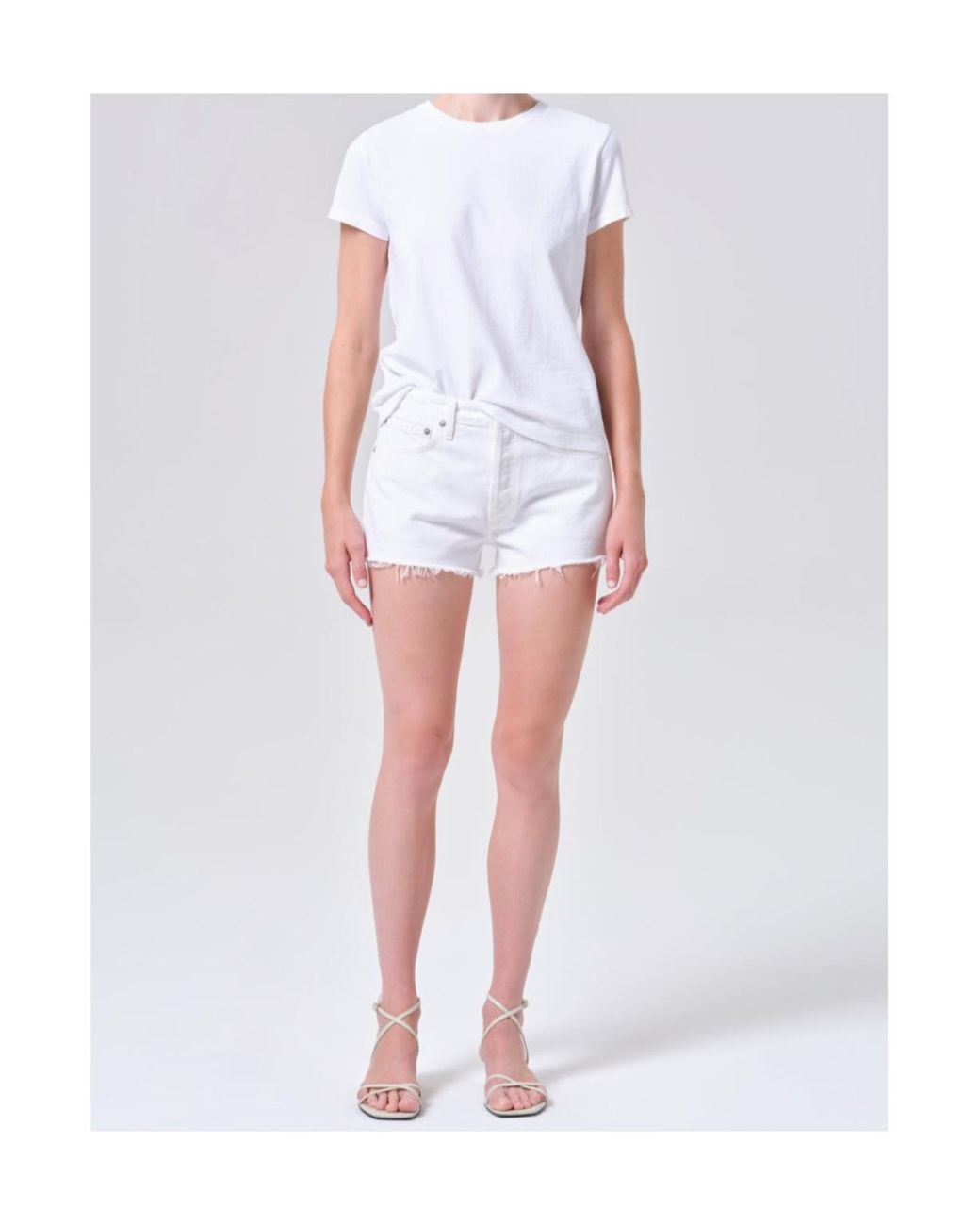 Agolde White Parker Vintage Cut Off Short