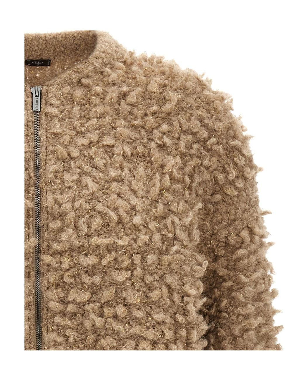 Peserico Brown Casual Zip-Up Jacket