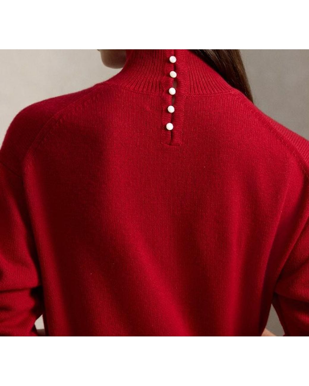 Polo Ralph Lauren Red Knitted High Neck Dress