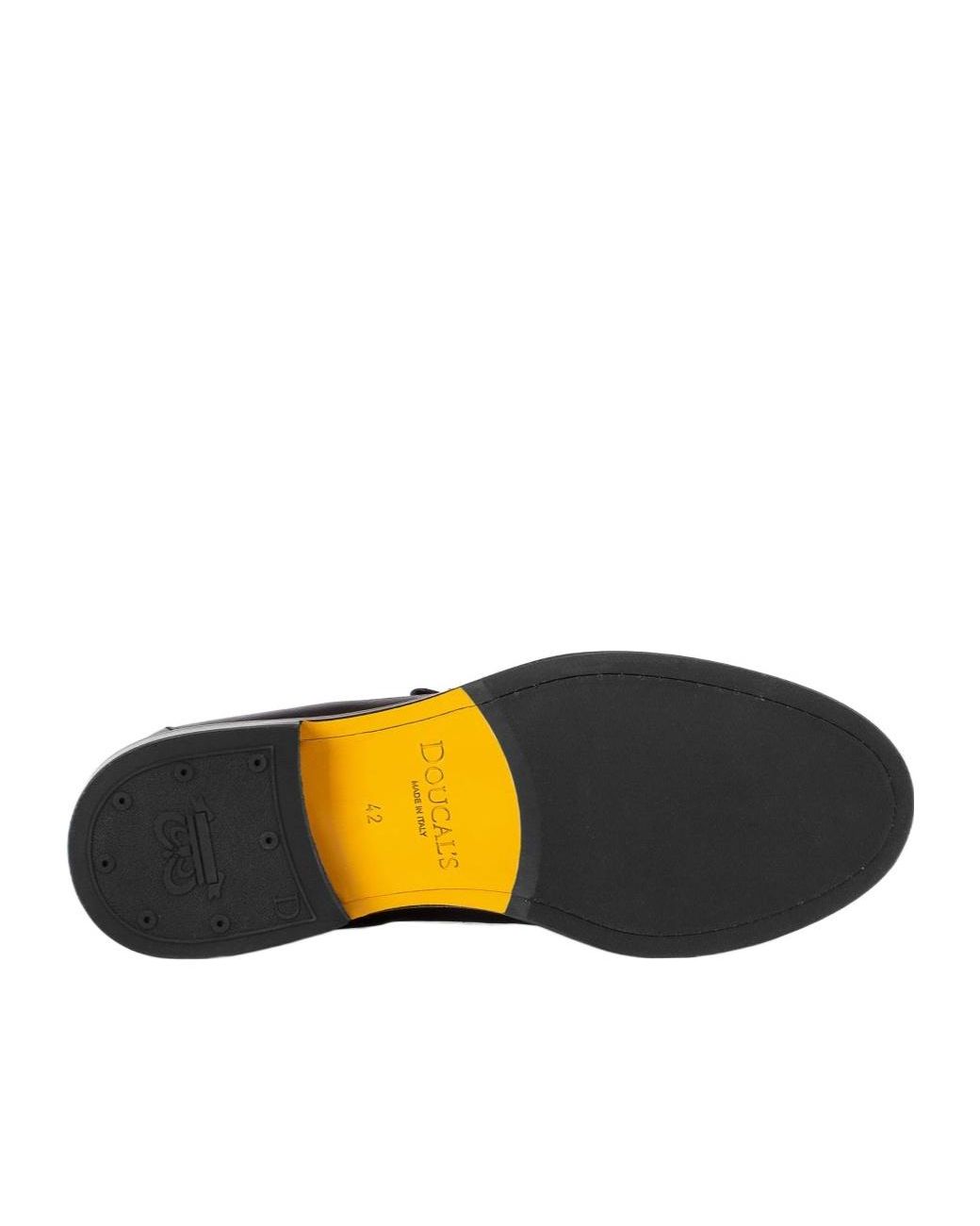 Doucal's Black Tassel Fringe Loafers for men