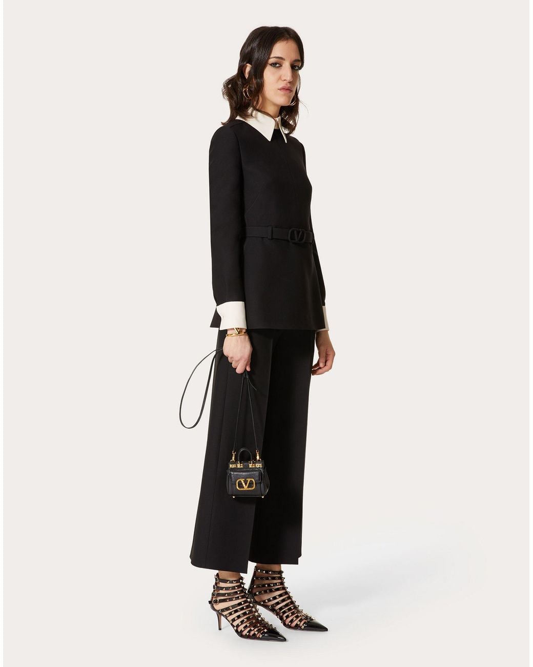 Valentino Black Tailored Wide-Leg Trousers