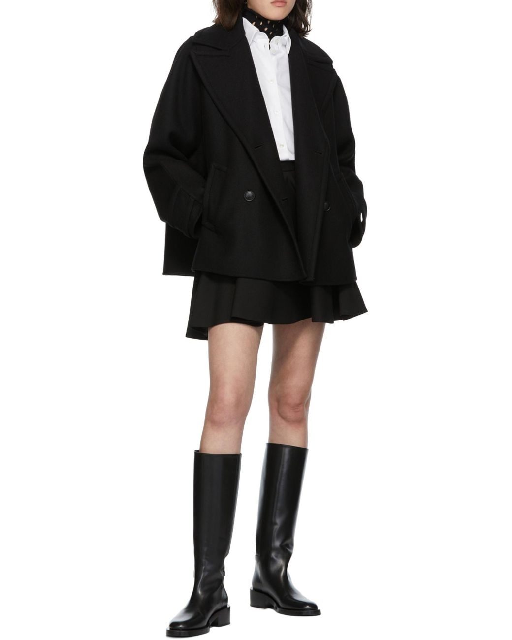 Valentino Black Crepe Couture Skirt