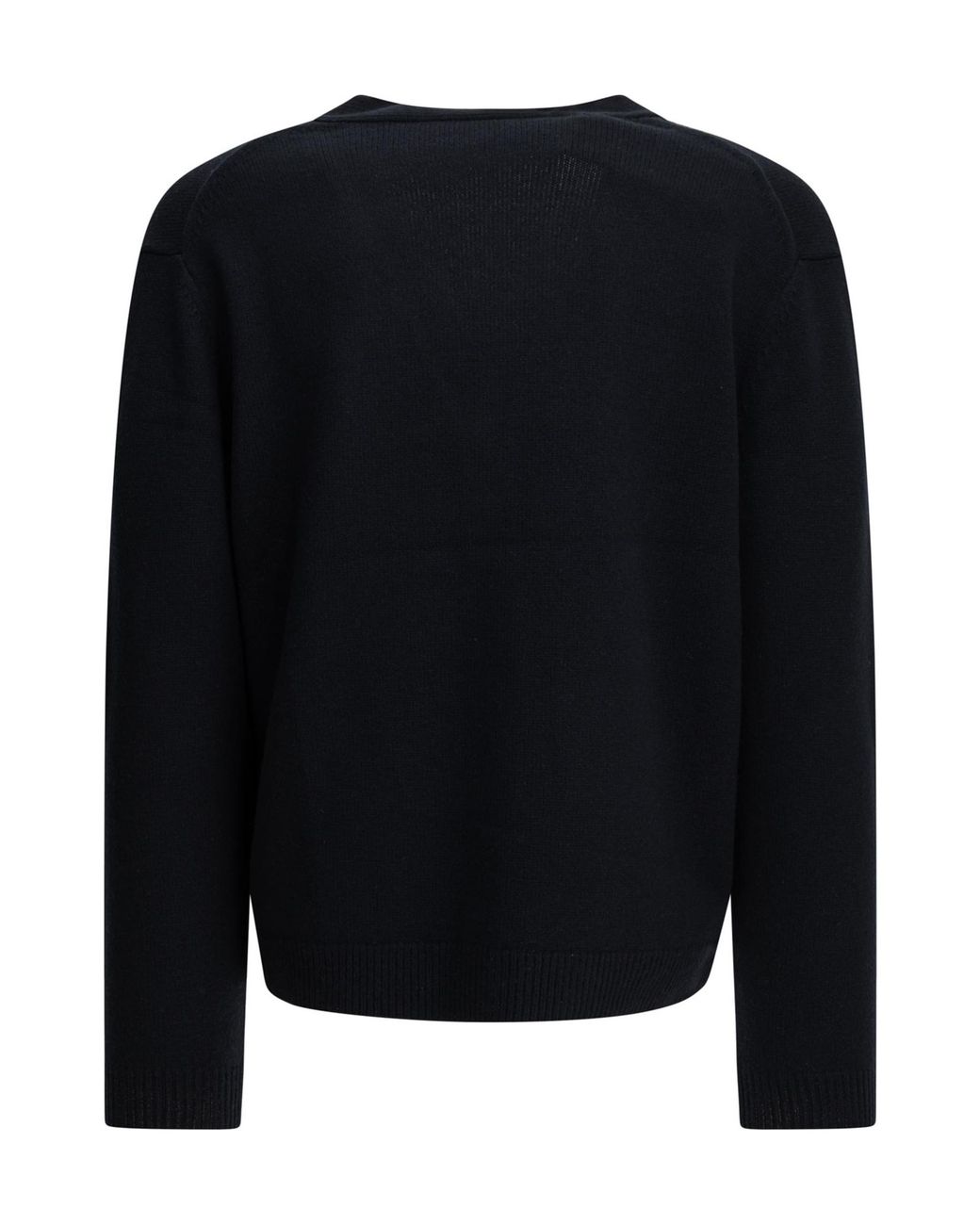 Maison Kitsuné Black V-Neck Wool Cardigan for men