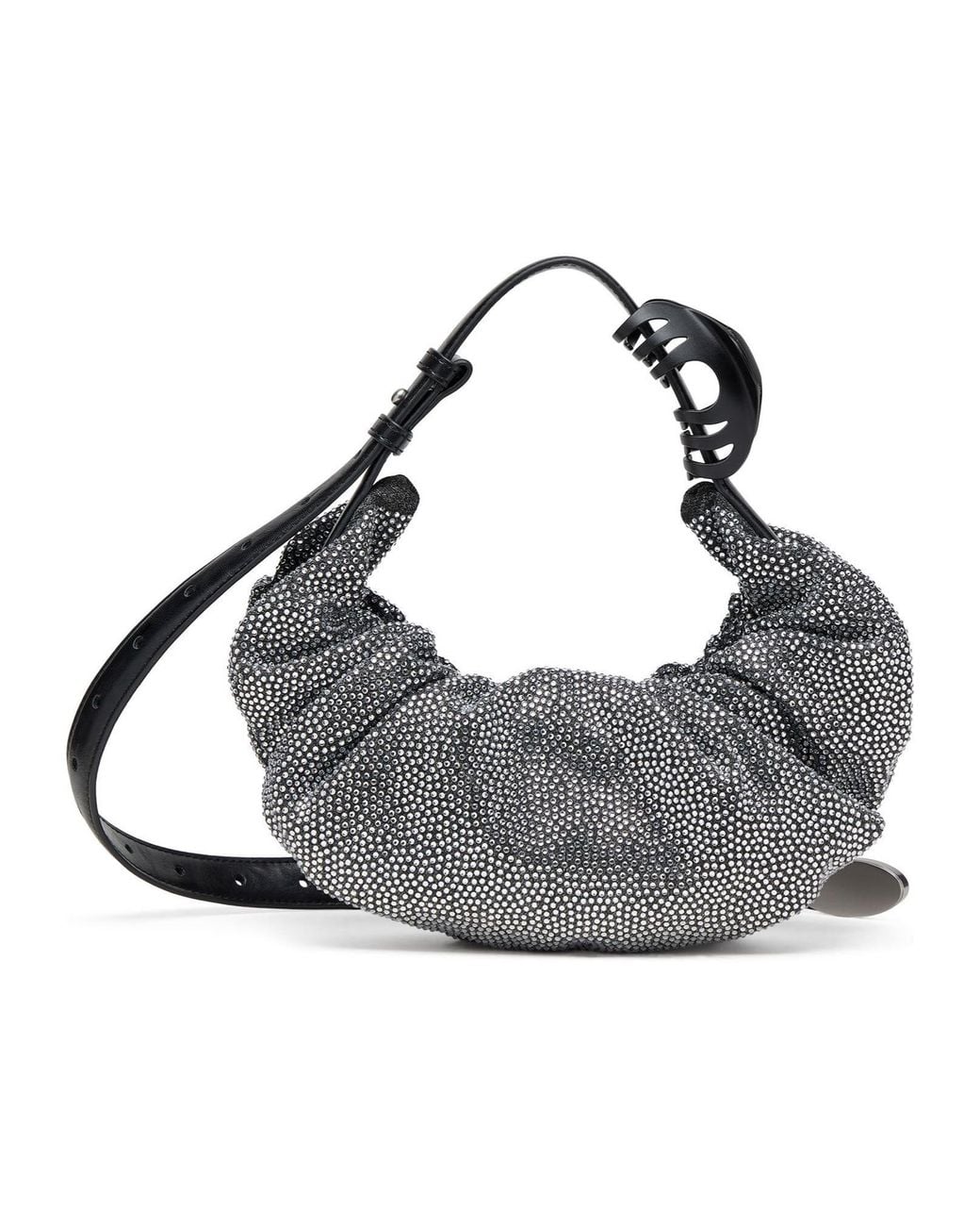 DIESEL Gray Grab-D S-Small Scrunched Hobo Bag