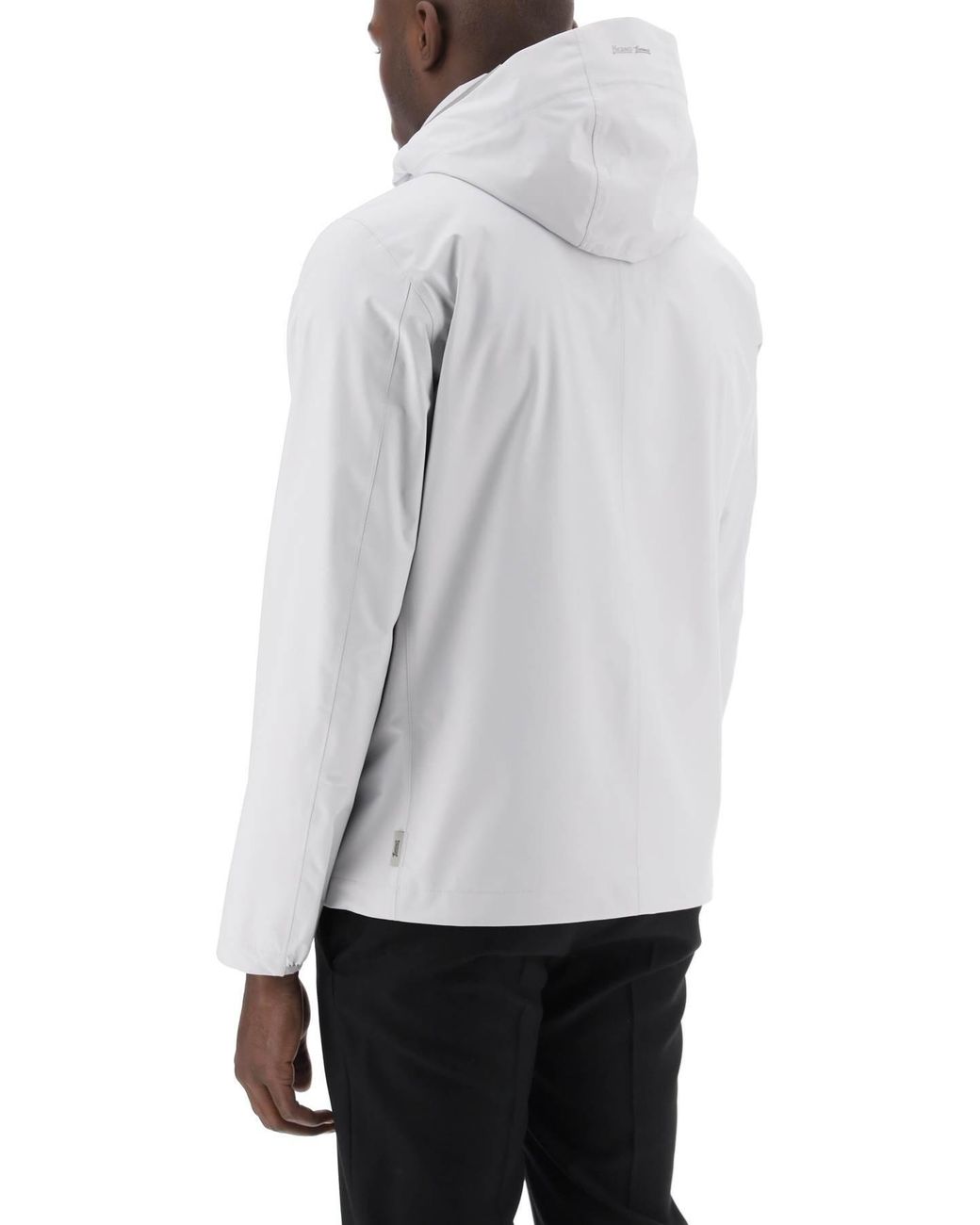 Herno White Zip-Up Hooded Laminar Windbreaker Jacket for men