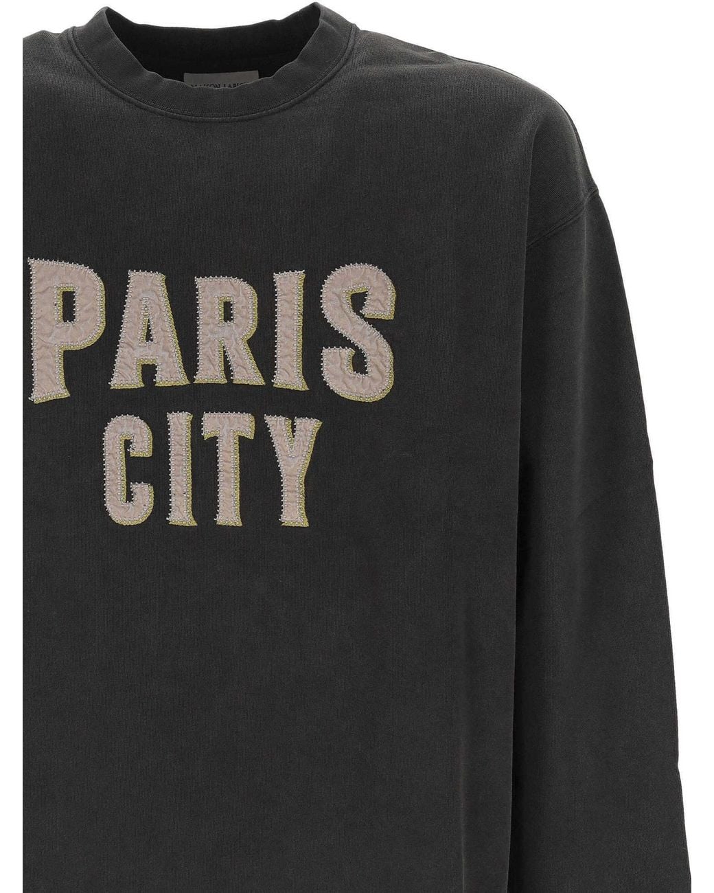 Maison Labiche Black Crew-Neck Long-Sleeve Sweatshirt for men