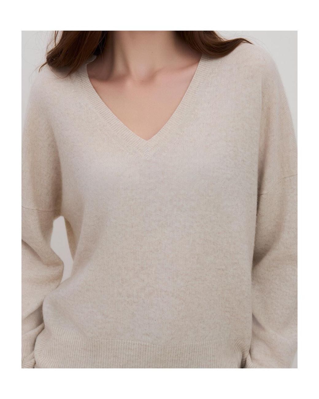Marella Gray Ribbed V-Neck Knit Top