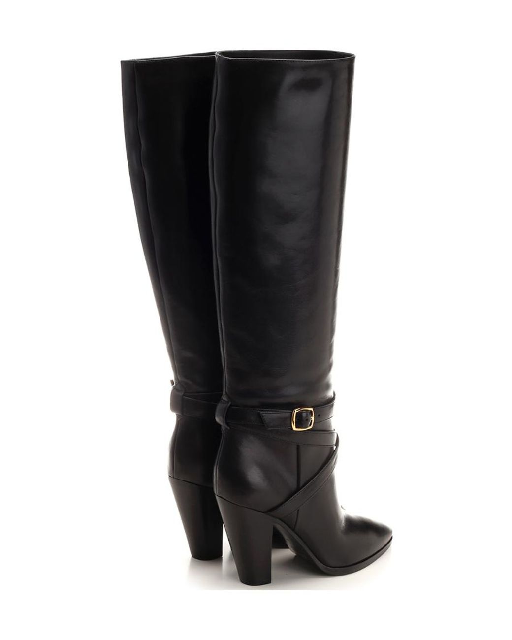 Céline Black High Slouchy Buckle Boot Wiltern
