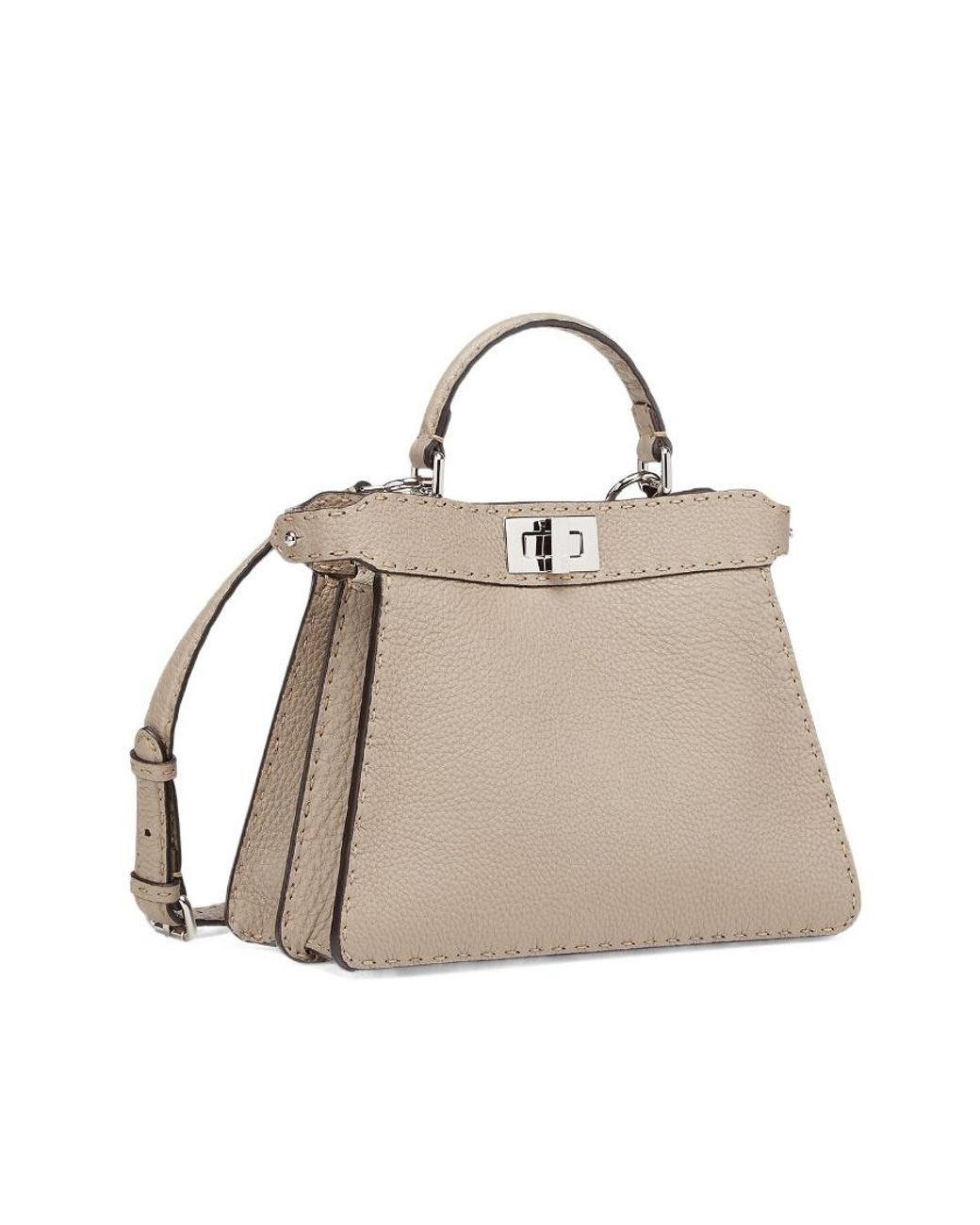 Fendi Natural Dove Selleria Bag With 1254 Hand-Sewn Topstitches
