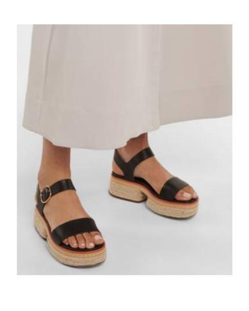 Gabriela Hearst Black Leather And Straw-Woven Sandals