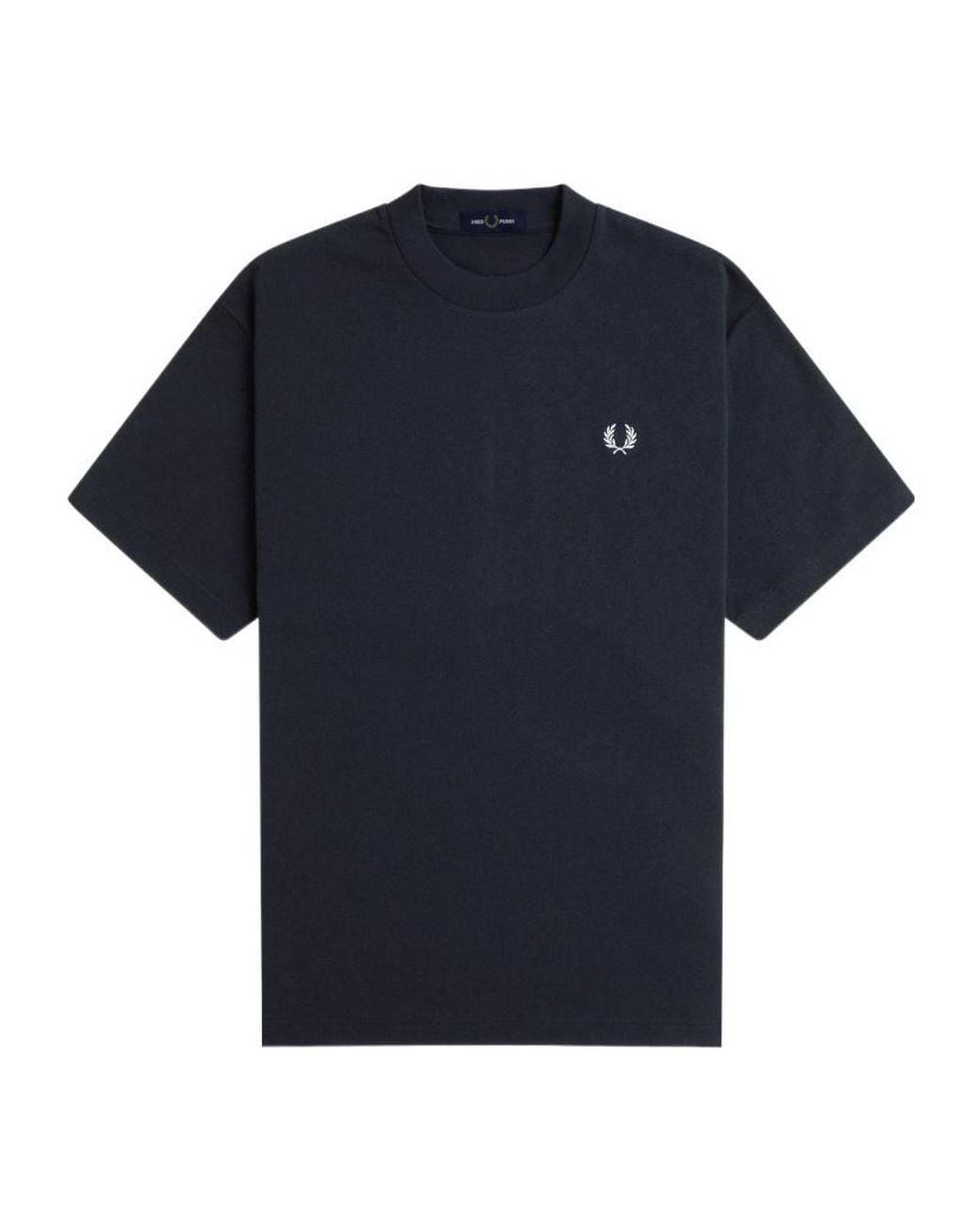 Fred Perry Blue Embroidered-Logo Cotton T-Shirt for men