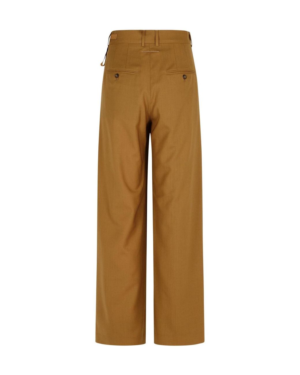 MM6 by Maison Margiela Natural Tie-Fastened Flared Trousers