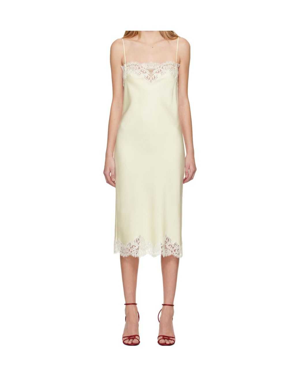 Stella McCartney Natural Sleeveless Midi Dress
