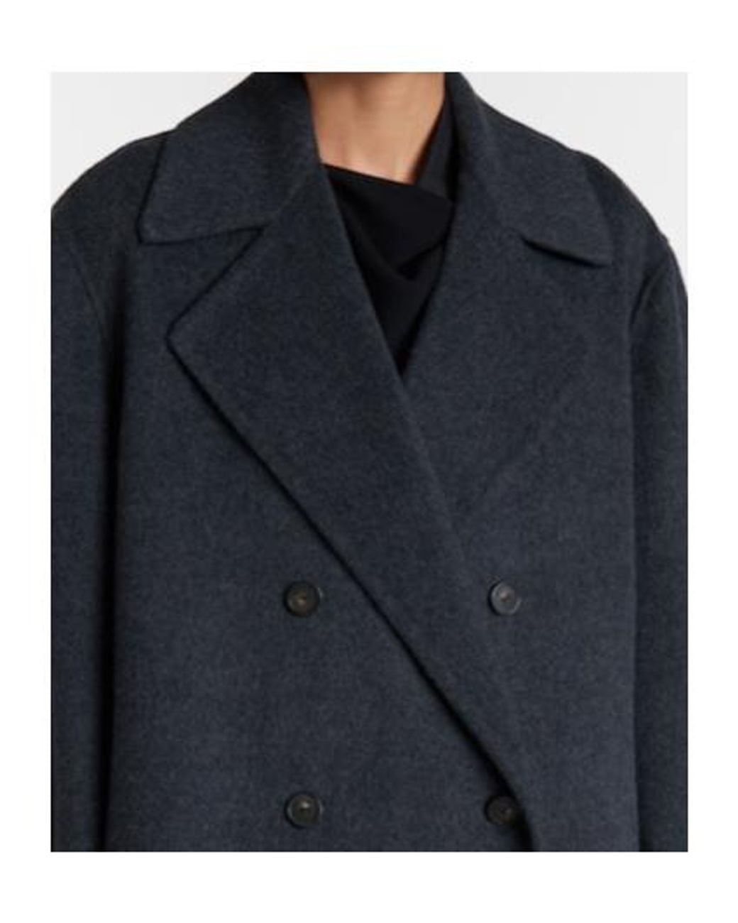 Vince Black Double-Breasted Wool-Blend Coat