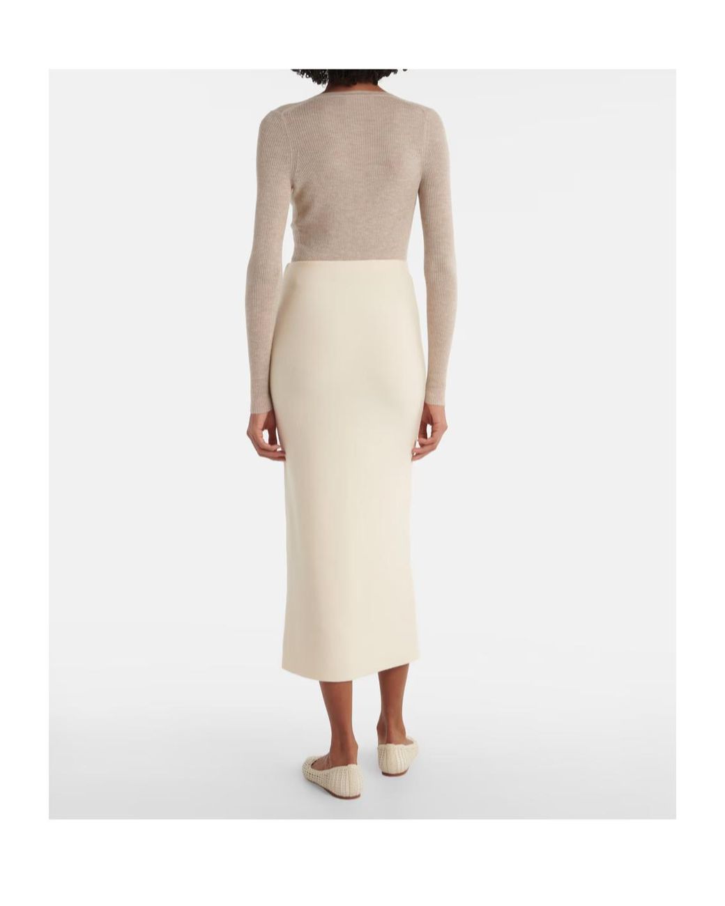 Gabriela Hearst White Circe Virgin Wool Pencil Skirt