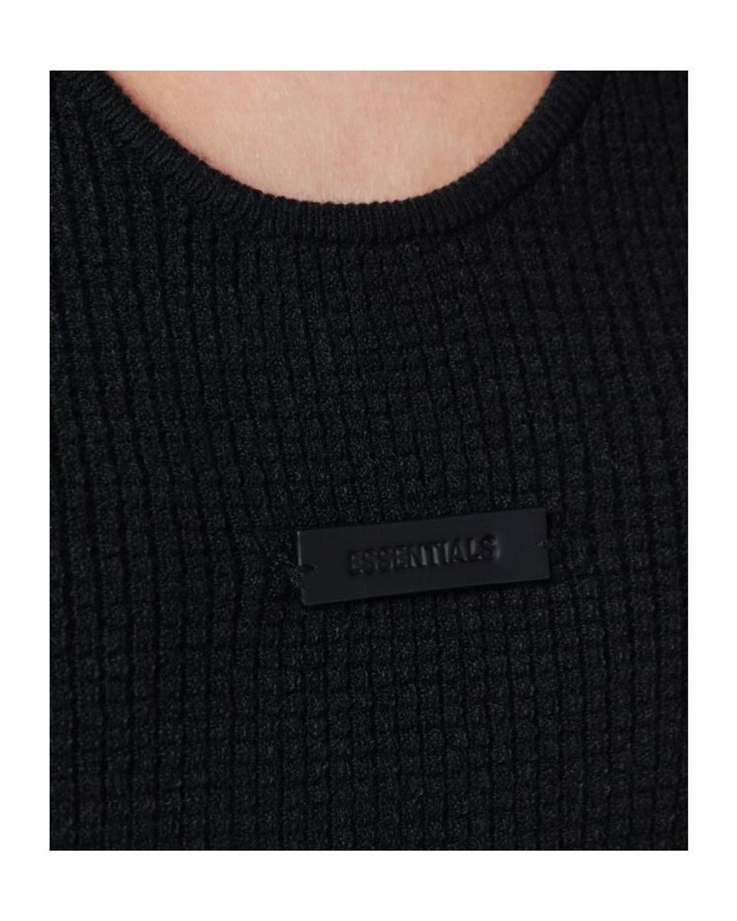 Fear Of God Black Logo Patch Ribbed Top