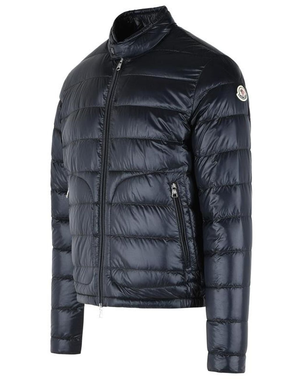 Moncler Blue Acorus Zip-Up Quilted Jacket for men