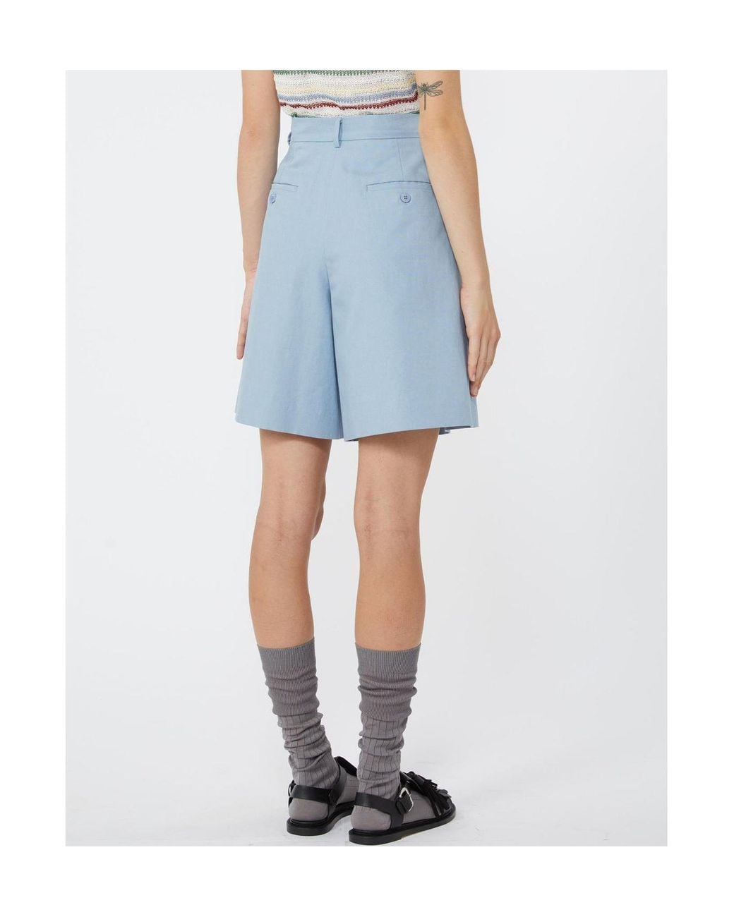 Weekend by Maxmara Blue Wkdecuba High-Waist Shorts