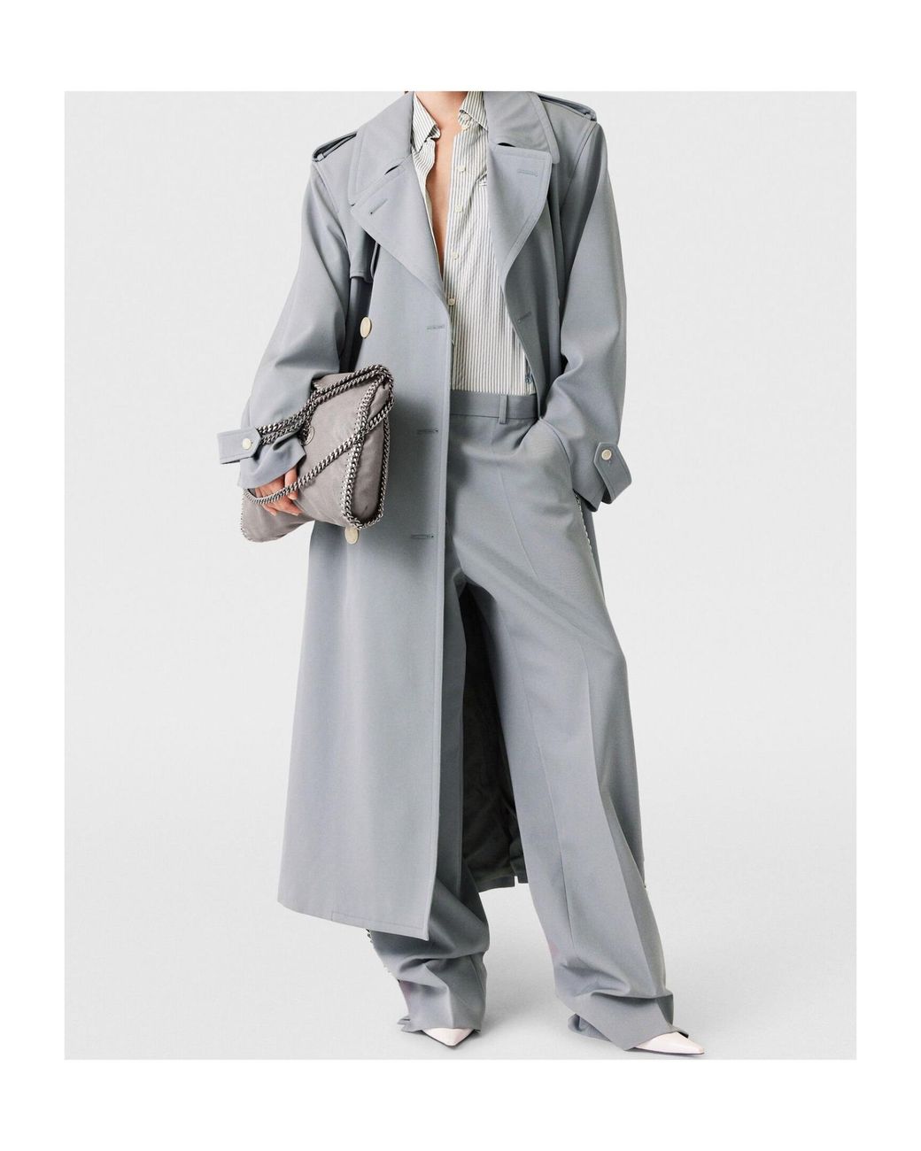 Stella McCartney Gray Low-Rise Straight-Leg Trousers