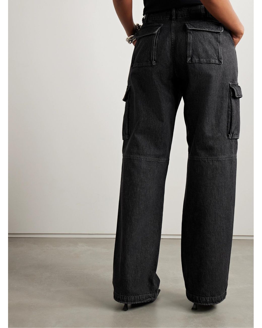 Coperni Black High-Rise Wide-Leg Cargo Jeans