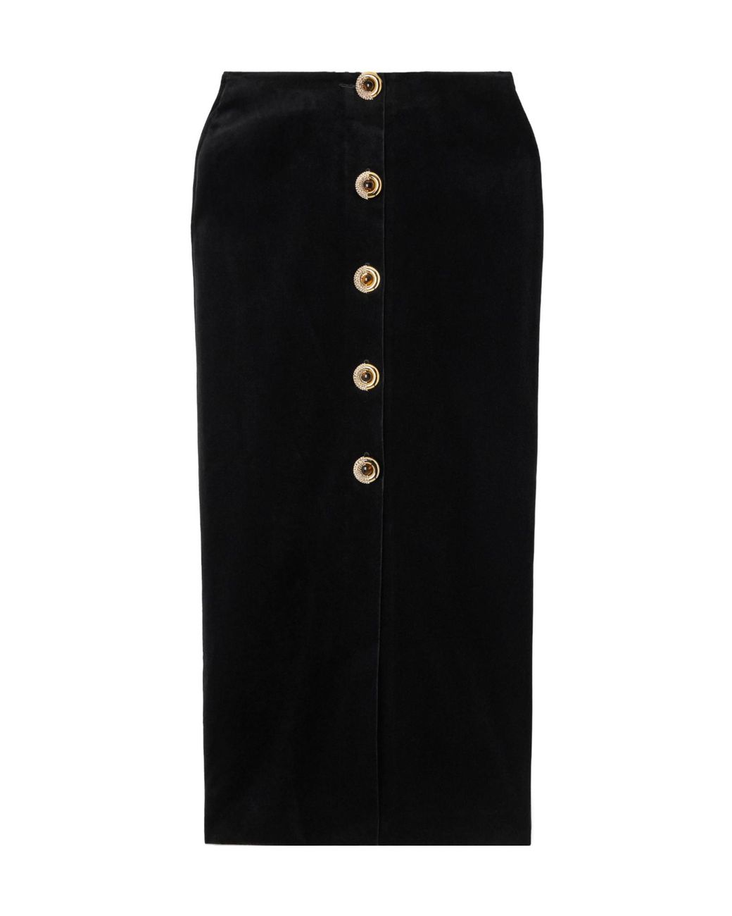 Blazé Milano Black Jealousy Sussex Cotton-Velvet Maxi Skirt