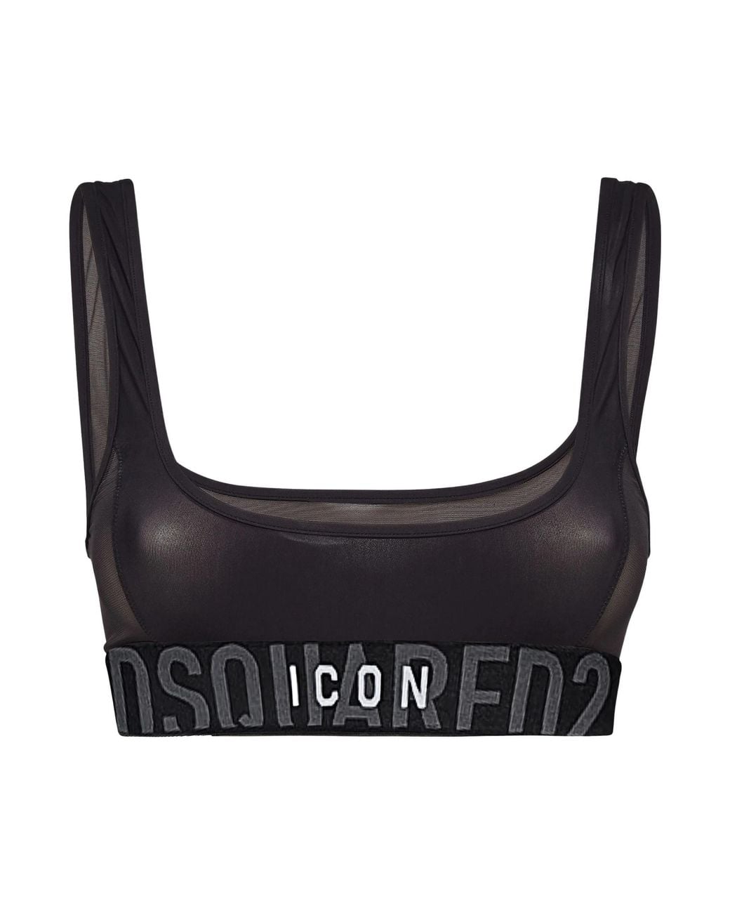 DSquared² Black Shoulder Strap Sports Bra