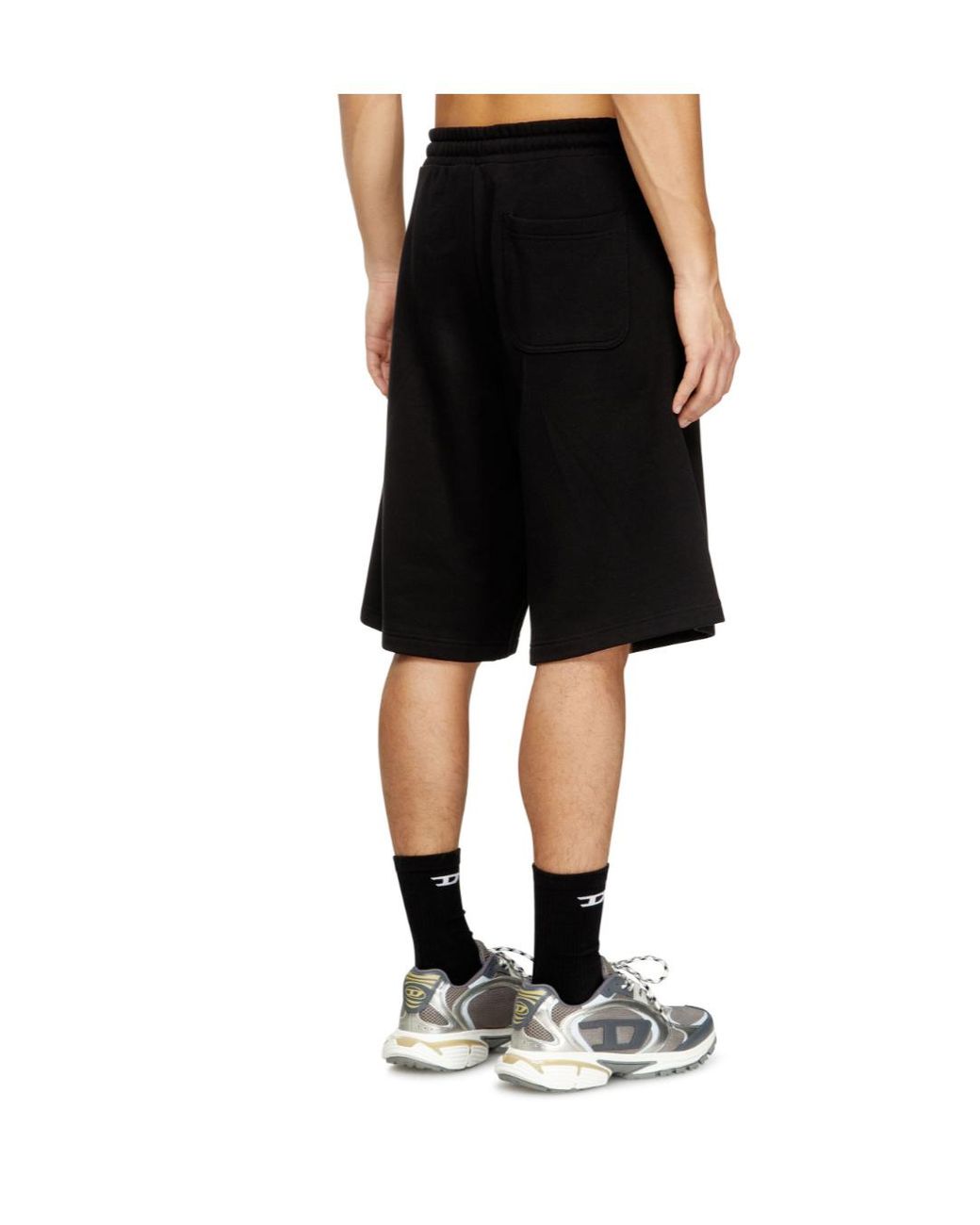 DIESEL Black P-Crow-Div Fleece Shorts for men