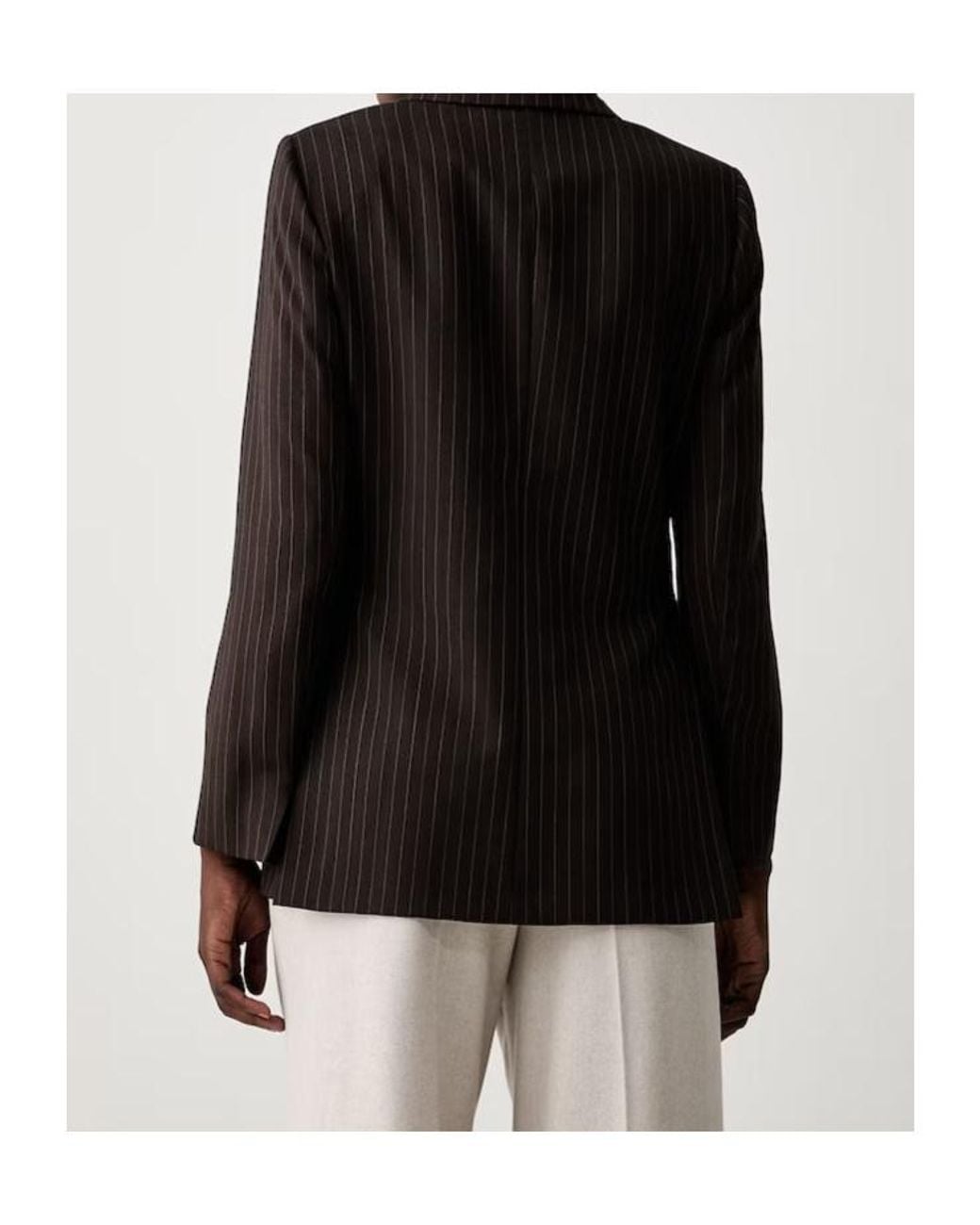 Marella Brown Pinstriped Blazer