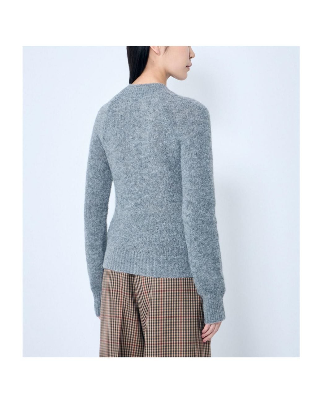 Dries Van Noten Gray Round-Neck And Long-Sleeved Sweater