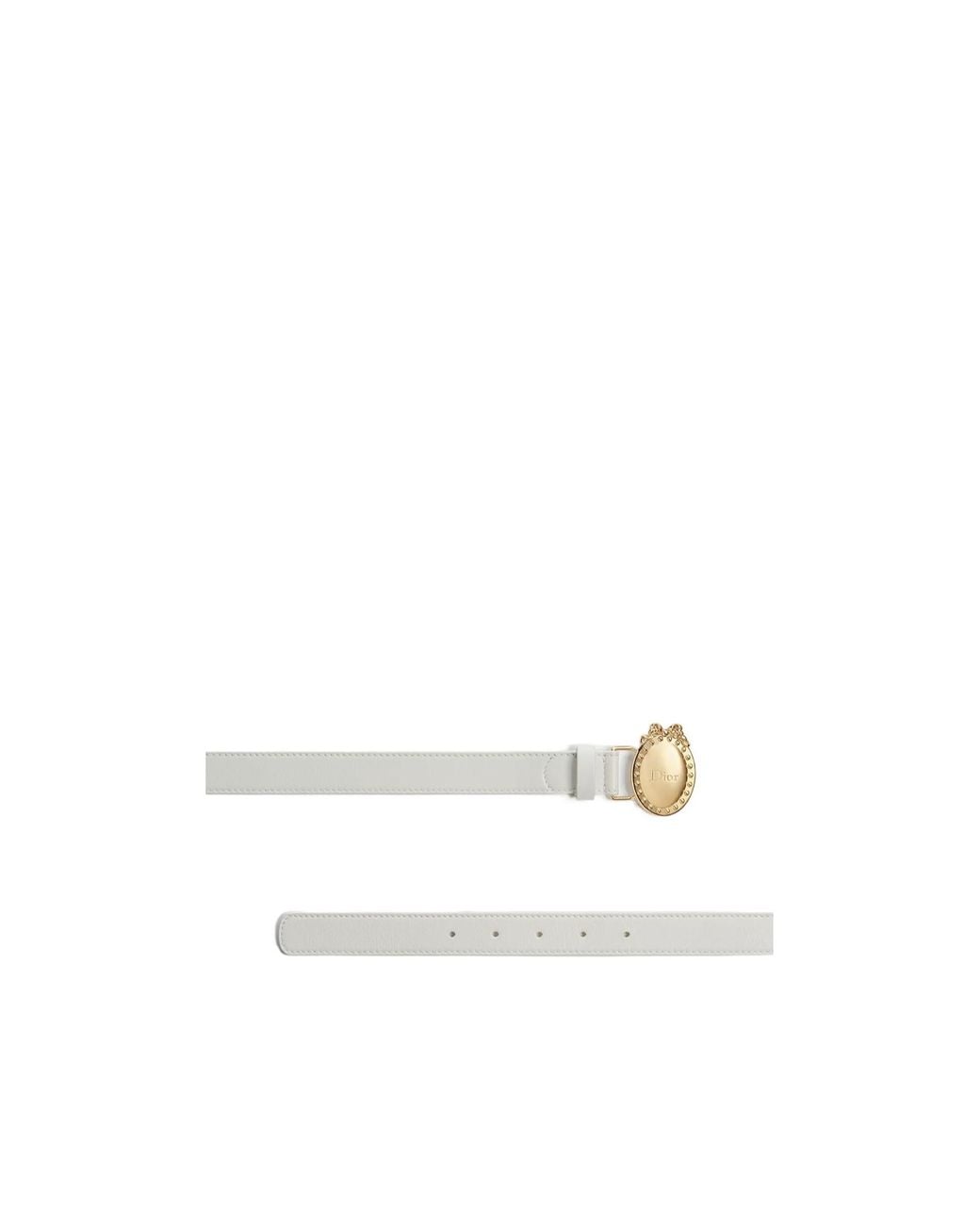 Dior White Logo Belt