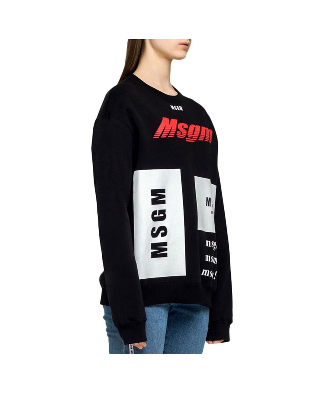 MSGM Black Printed Pattern Sweater