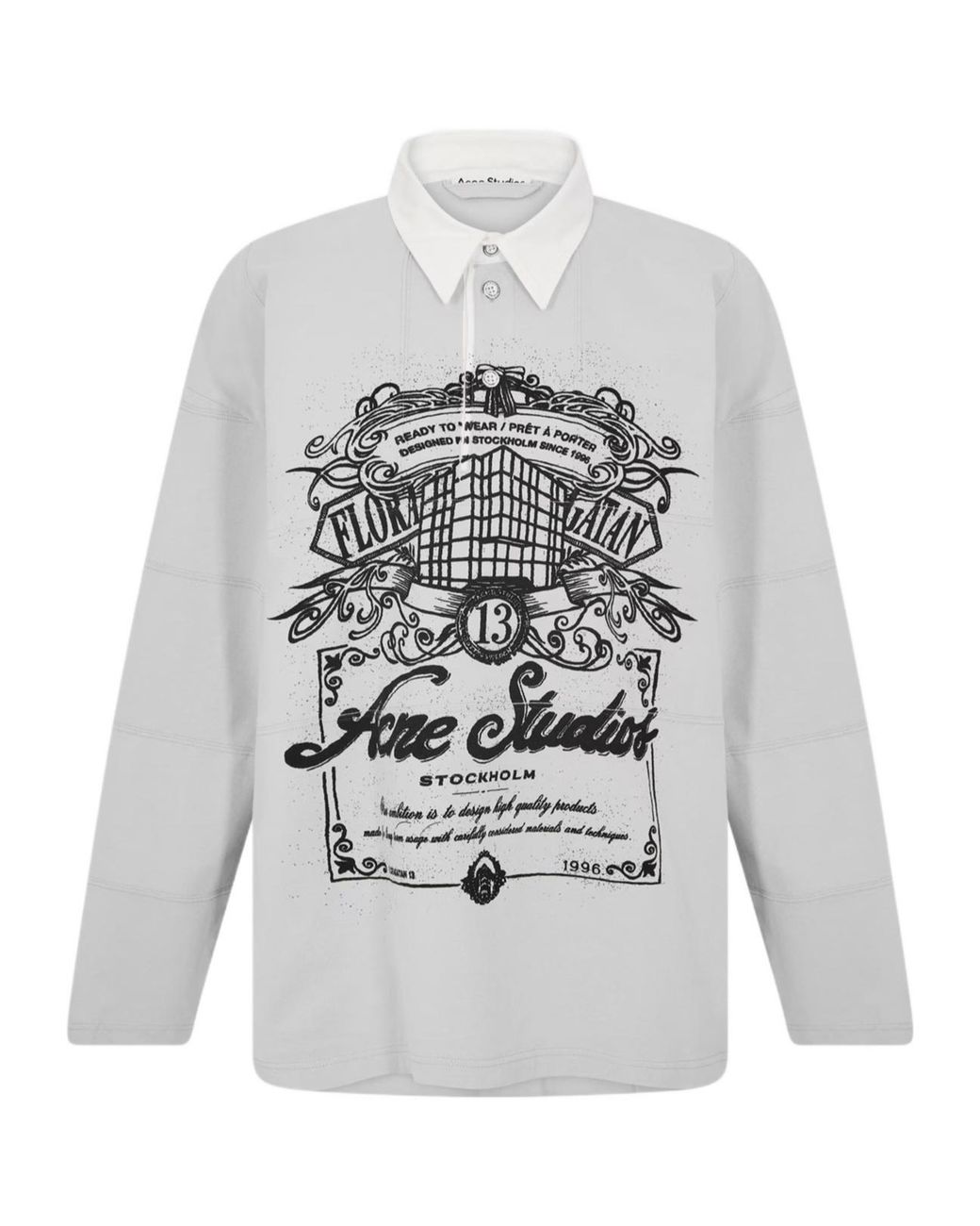 Acne Gray Long-Sleeve Polo Shirt for men