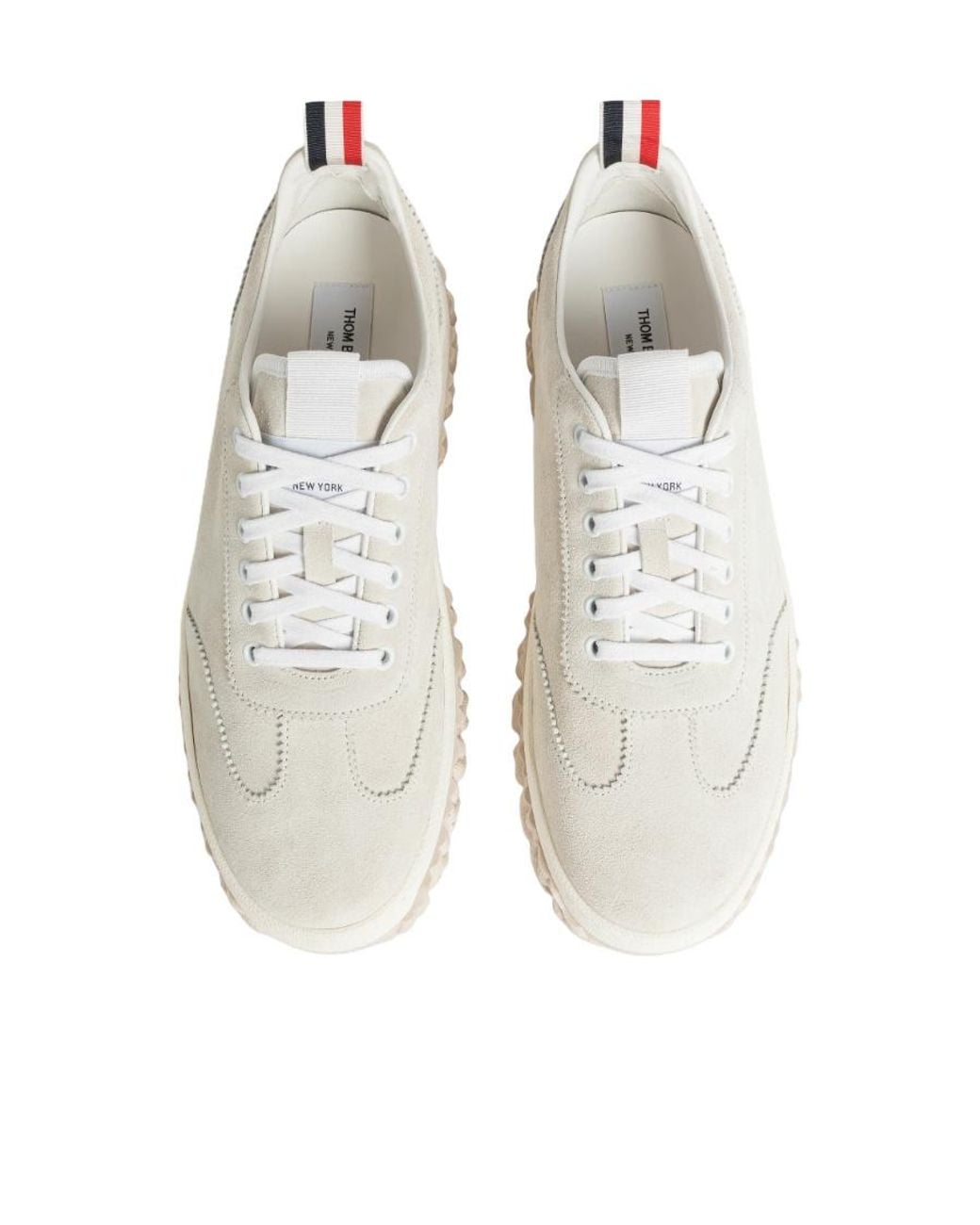 Thom Browne White Rwb Detailed Lace-Up Sneakers for men