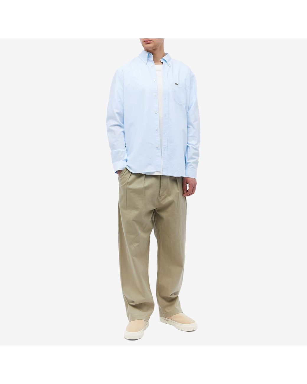 Lacoste Blue Regular Fit Oxford Shirt for men
