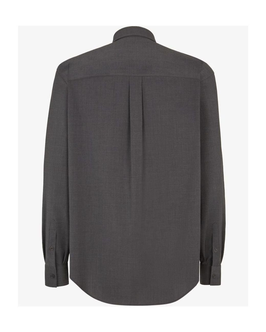 Fendi Gray Long Sleeved Buttoned Shirt for men