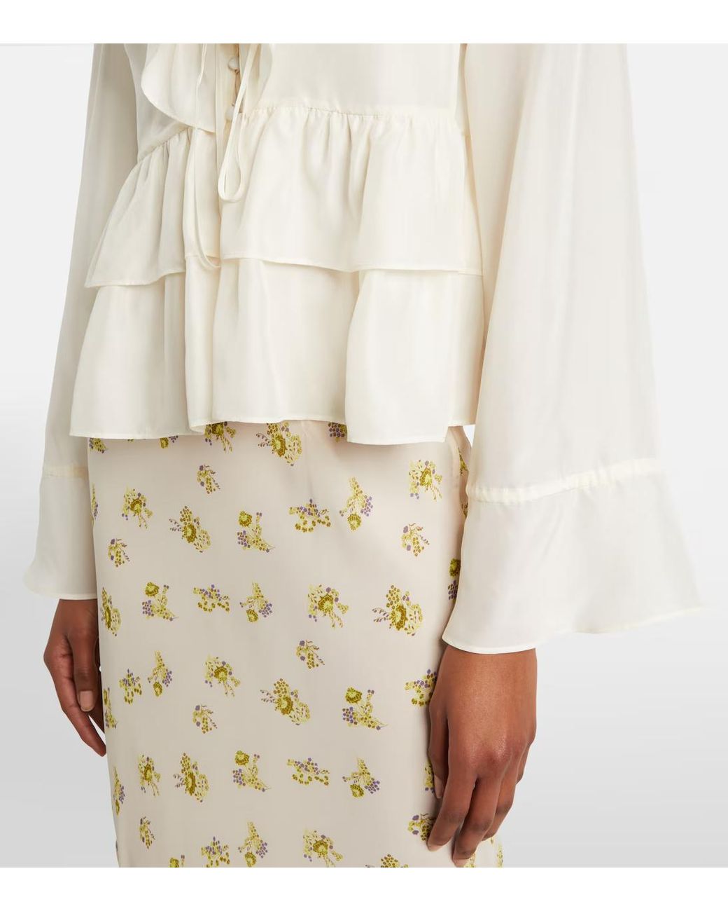 Dorothee Schumacher White Ruffled Silk Cover-Up